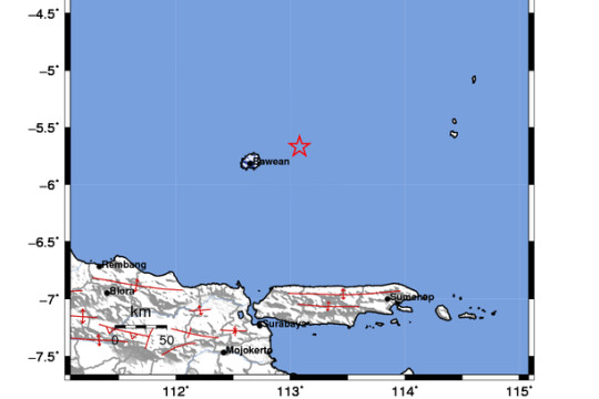 Gempa M 4,1 Guncang Bangkalan Madura, Dengan Kedalaman 33 KM