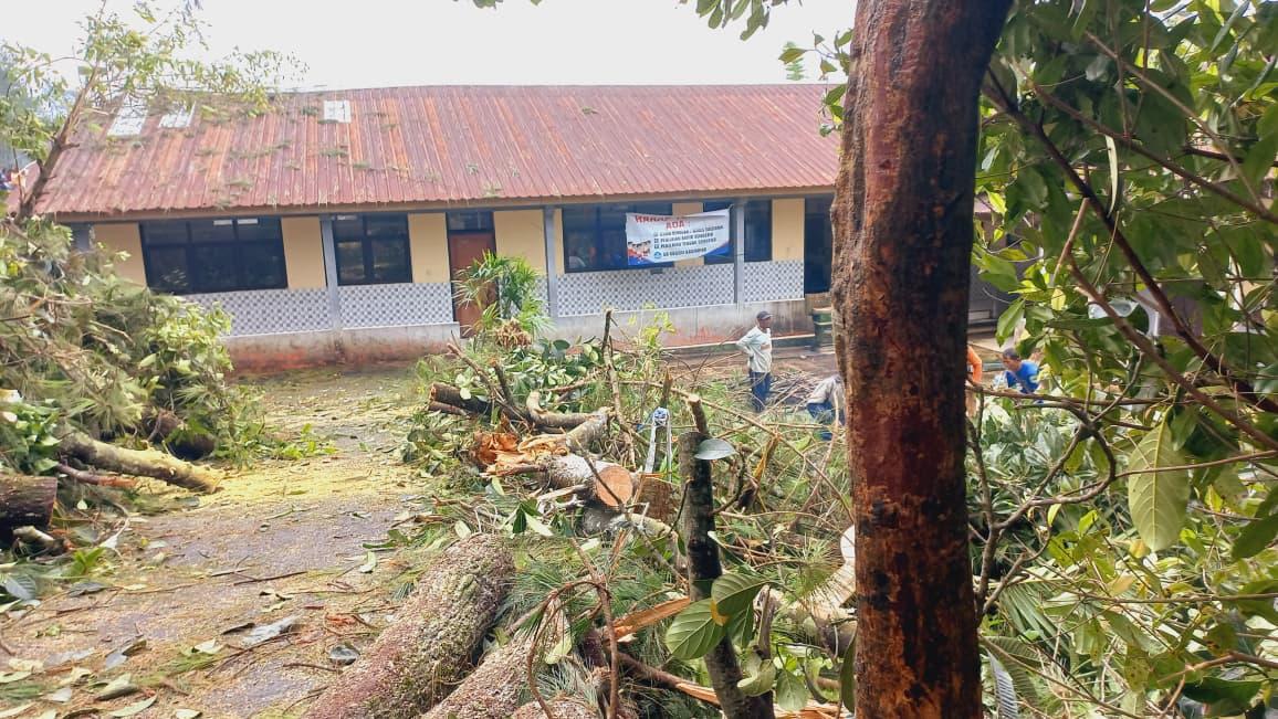 Hujan Lebat Disertai Angin Kencang Robohkan Rumah Warga dan Sekolah di Petungkriyono