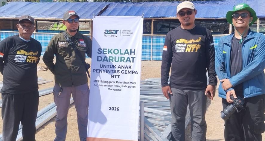 Pulihkan Semangat Belajar Pascagempa, ASAR Humanity Bangun Dua Ruang Kelas Darurat di MIN 1 Manggarai